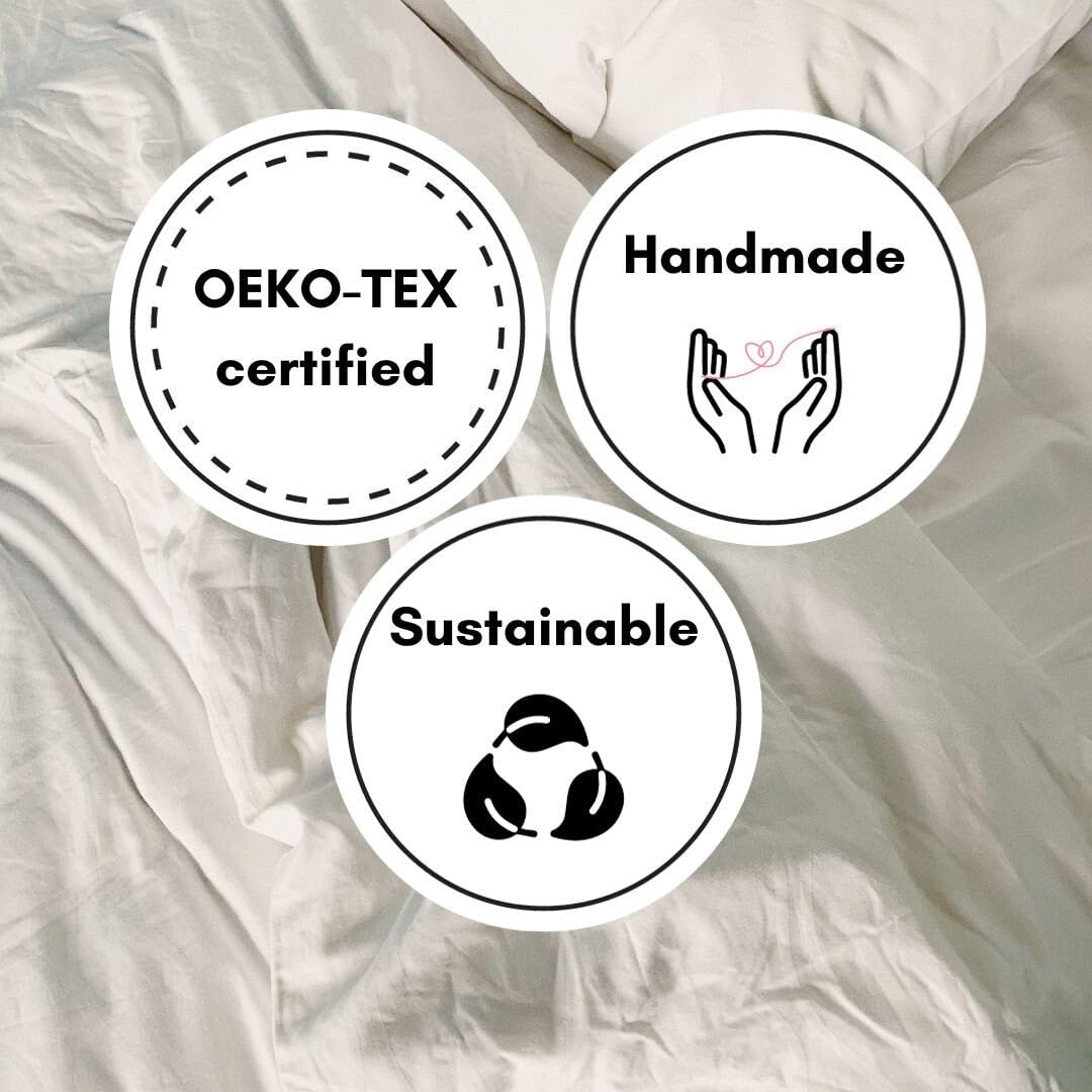 Set Copripiumino - Biancheria da Letto 100% Puro Lino, Comfort Traspirante e Termoregolante, Lusso Fatto a Mano - Beige Naturale, Queen (Standard USA) (223,5 x 228,6 cm)