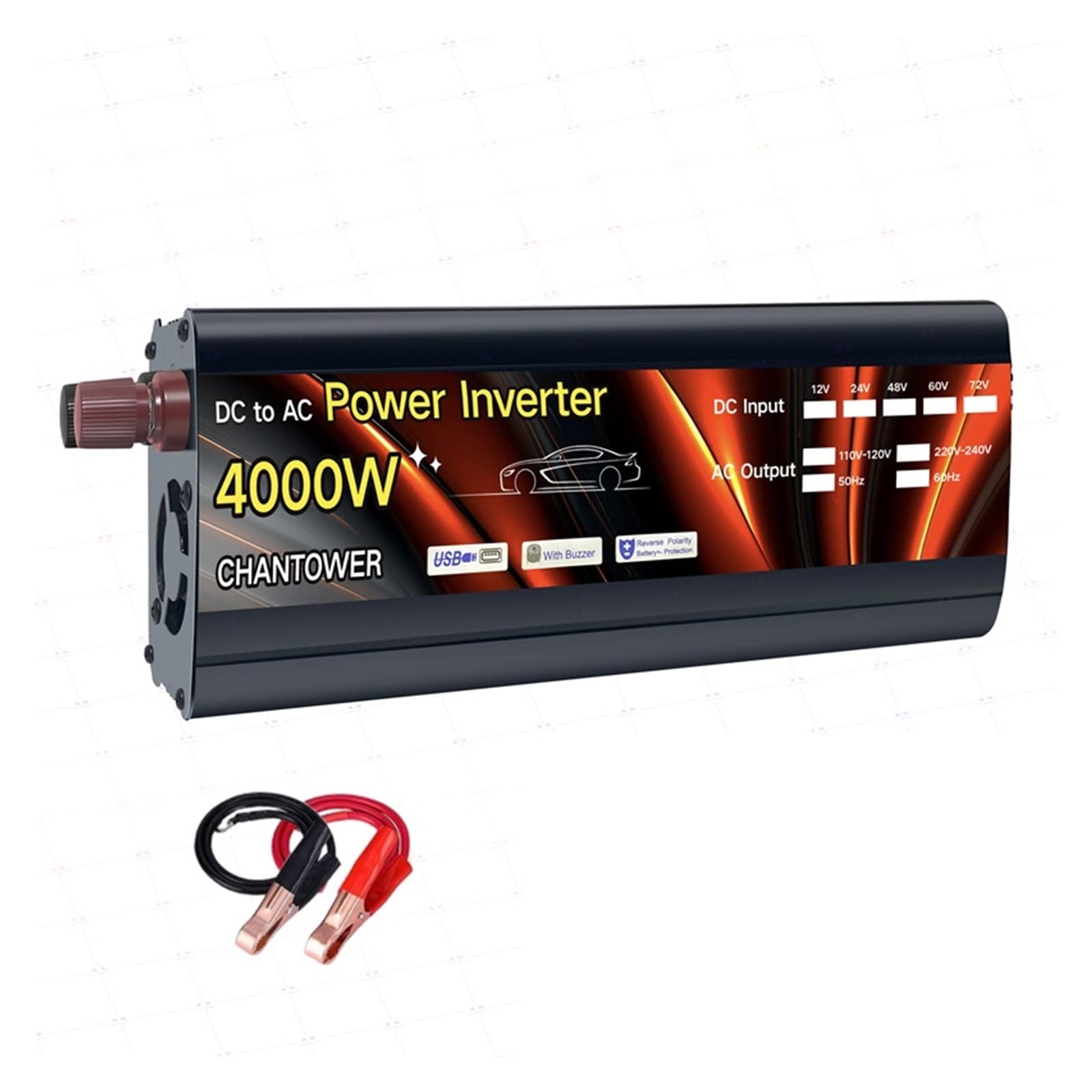 Onduleur solaire 12v 220v 4000W et transformateur tension onde sinusoïdale modifiée