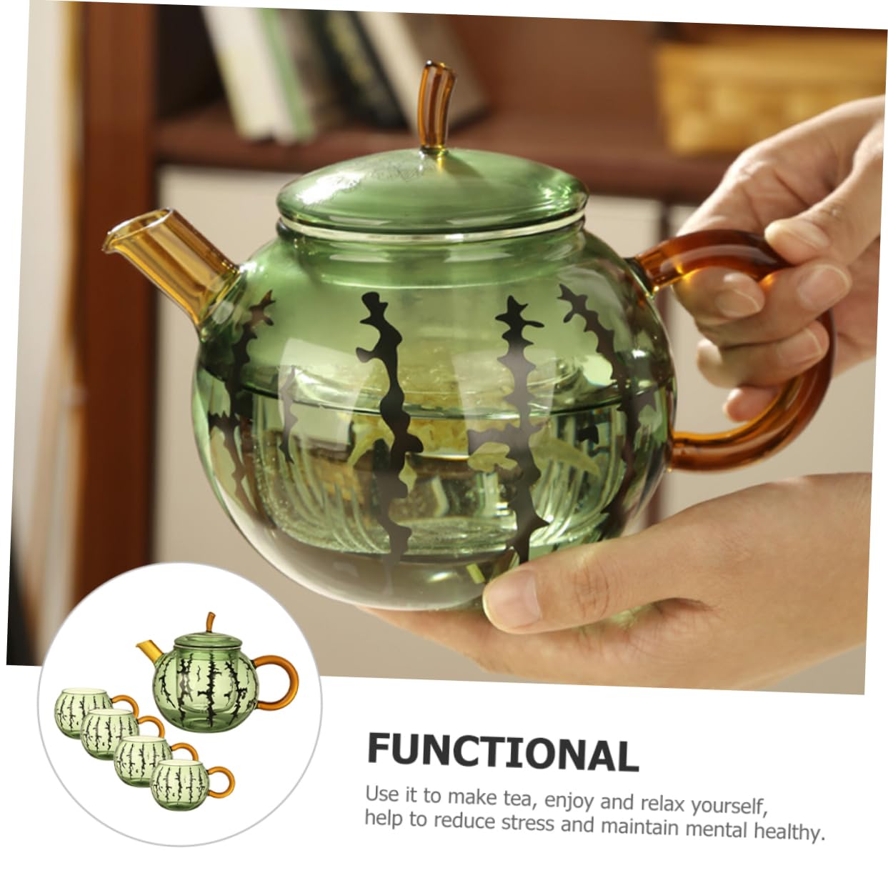 ABOOFAN Tetera De Vidrio Resistente Al Calor Pequeña Con Infusor Para Té Suelto Taza Incluida