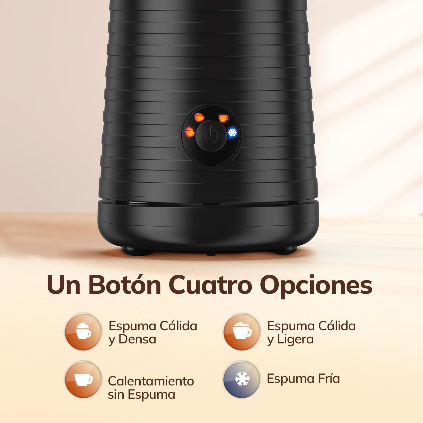 Morpilot Espumador de Leche Eléctrico, Calentador Leche 4 en 1, para Espuma Caliente y Fría, 240ml 400W, Negro