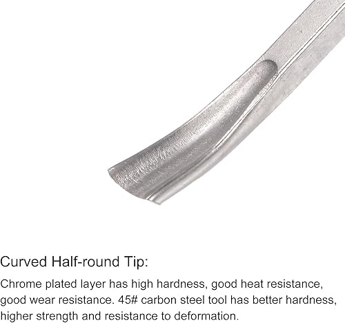 Miniatura 3 de uxcell Cuchillo para tallar cinceles de madera, 0.394 in cromado 45 # acero al carbono curvada punta media redonda herramienta de mano para