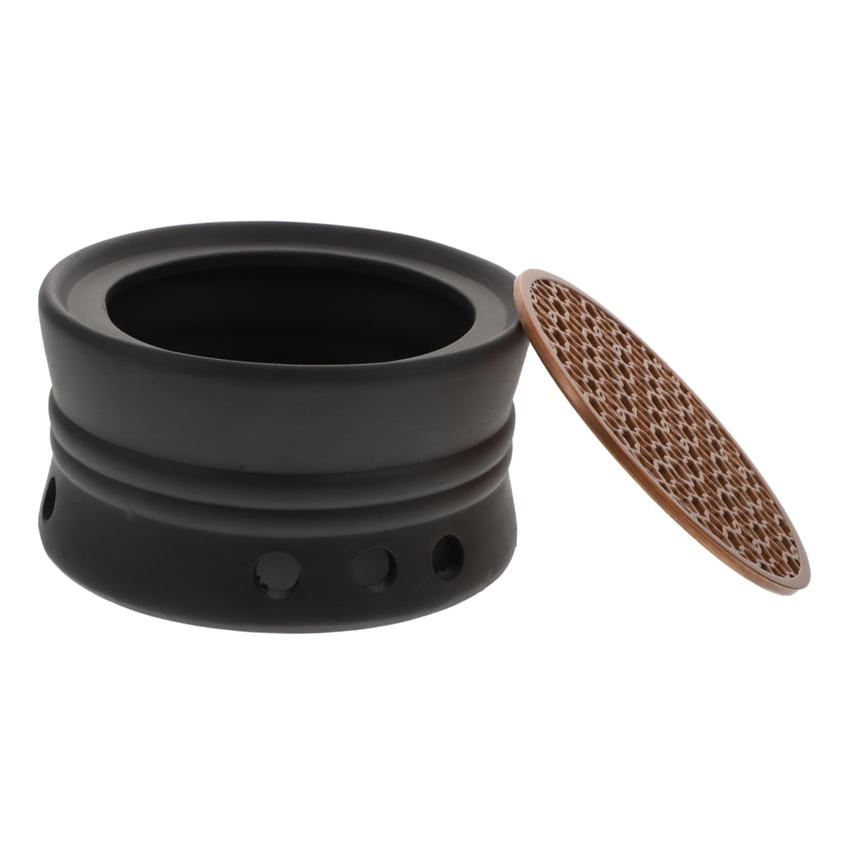 SOLUSTRE Tea Warmer Black Japanese Tea Sets Warmer Candle Stand Ceramic Random Color