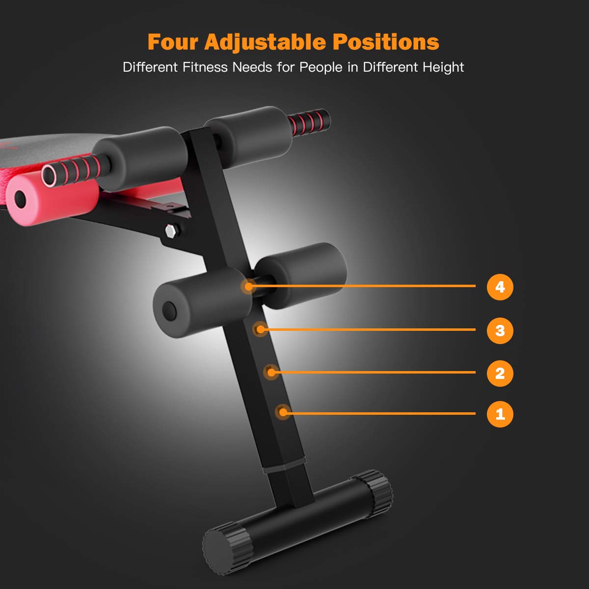 Buy GYMAX Adjustable Sit up Bench, Folding Abdominal Training Slant