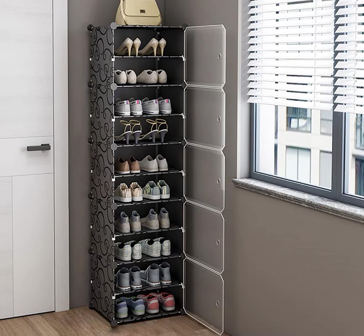 Zemic Plastic Portable Shoe Rack Organizer 30 Pair Tower Shelf Storage Cabinet Stand Expandable For Heels, Boots, Slippers (Black) (B0BTP5DGS4) Amazon Price History, Amazon Price Tracker
