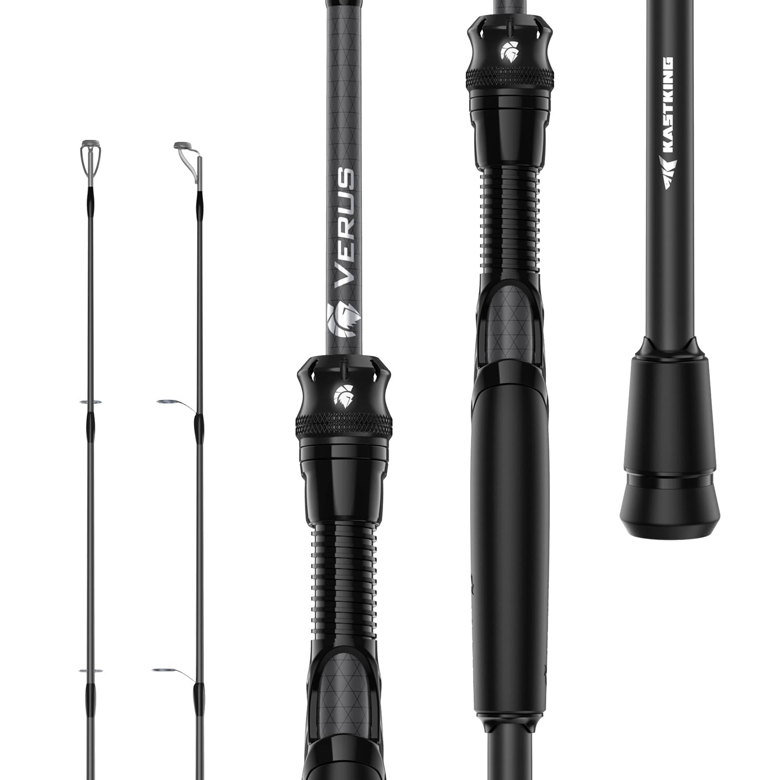 KastKing Verus Performance Spinning & Casting Fishing Rod with Extra Tip, Lightweight KastFlex IM6 Graphite, FazLite Rings Guides, Extra Tip Section,