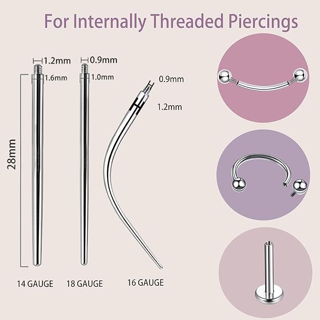 tattoo piercing ideas Piercing Taper and Piercing Ball Grabber Tool Kit 14G 16G 18G and 20G Piercing Taper Insertion Tools for Flat Back Internal, External, Threadless Piercing Jewelry