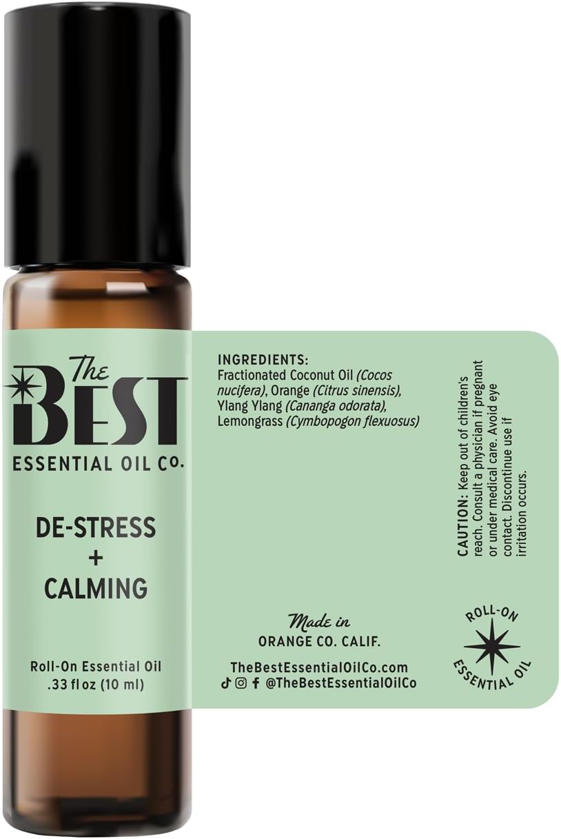 The Best De-Stress + Calming Essential Oil Roll-On Blend- Premium Grade- Pre-Diluted in Coconut Oil- Ready to Use- 10 ml (.33 fl oz) - Image 9