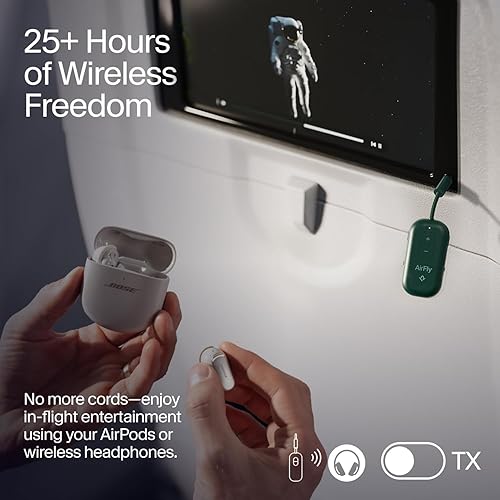 Vista 28 de Twelve South AirFly Pro - Transmisor/receptor de audio inalámbrico Bluetooth para hasta 2 AirPods/auriculares inalámbricos; uso con cualquier Negro