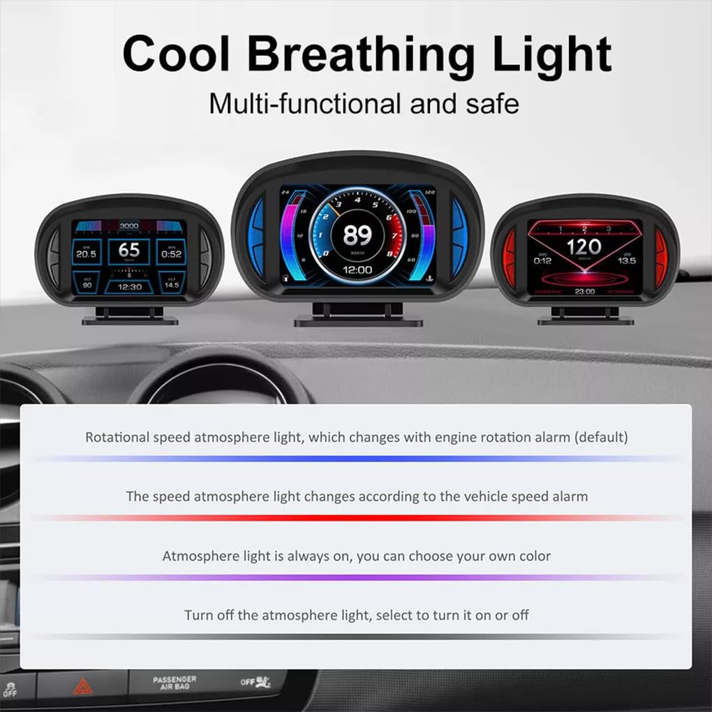 Pantalla HUD avanzada Pantalla frontal con velocímetro GPS combinado y funcionalidad OBD Experiencia de conducción Coche frontal HUD