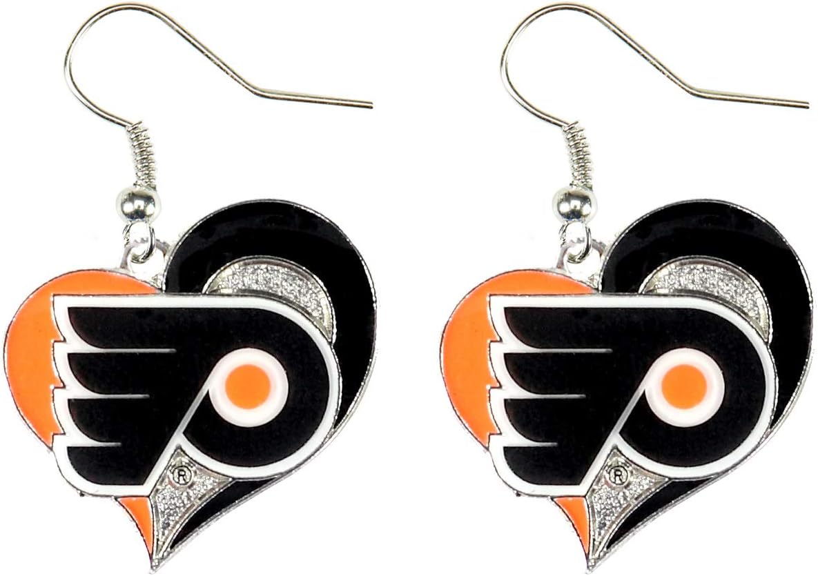 aminco NHL womens Swirl Heart Earrings