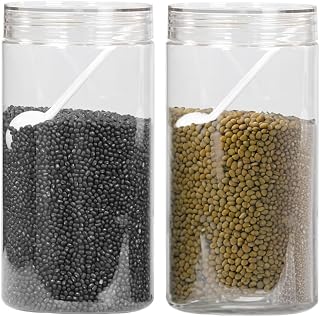 PEARLPET Tiffany Plastic Containers for Kitchen Storage | Plastic Container Set with Spoon | BPA-Free, Stackable Jars | Tr... Price In India