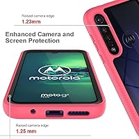 Vista 7 de Asuwish Funda protectora para Moto G8 Plus con protector de pantalla de vidrio templado y soporte delgado, híbrida, resistente, funda protectora