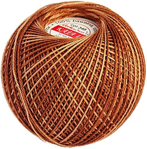 Cotton Crochet Yarn Gradient Colors Double Mercerized Thread 220yd/200m Ball 1.05oz/30g Knitting Tatting Emroidery Size 15 (Multi Black 349)