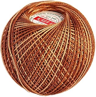 Cotton Crochet Yarn Gradient Colors Double Mercerized Thread 220yd/200m Ball 1.05oz/30g Knitting Tatting Emroidery Size 15 (Multi Black 349)