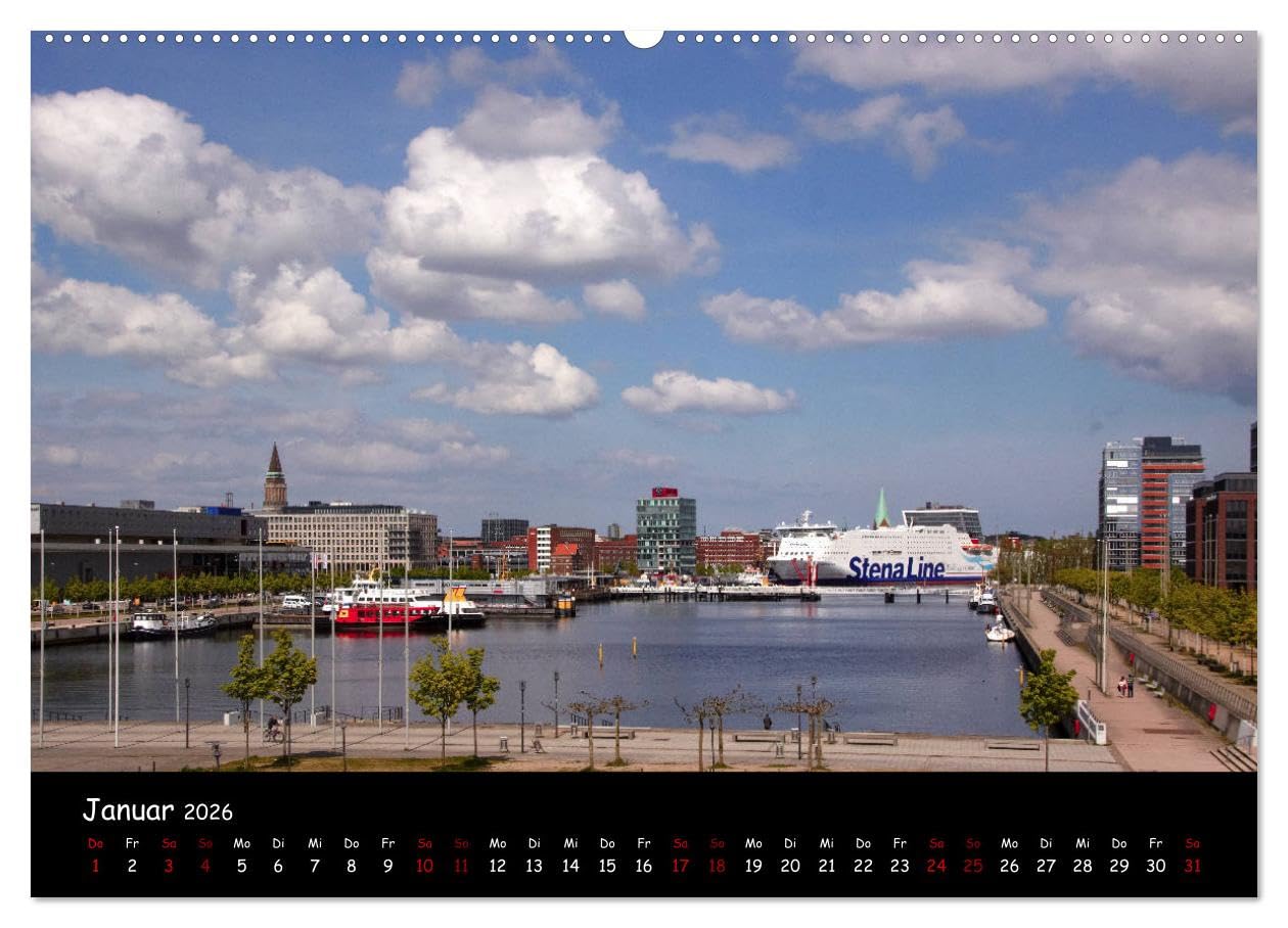 Kiel - Stadt an der Förde (Wandkalender 2026 DIN A2 quer), CALVENDO Monatskalender: Eine Bilderreise durch das maritime Kiel (CALVENDO Orte)