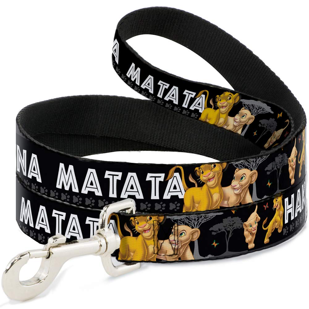 Buckle-Down Pet Leash - Lion King Simba & Nala HAKUNA MATATA - 6 Feet Long - 1/2" Wide
