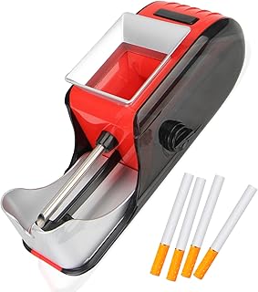 Electric Cigarette Rolling Machine Automatic Cigarette Tobacco Maker Portable Tobacco Injector Maker Roller Fits Rolling Tube with Diameter 0.31"/8mm and Most Rolling Paper (Big Red)
