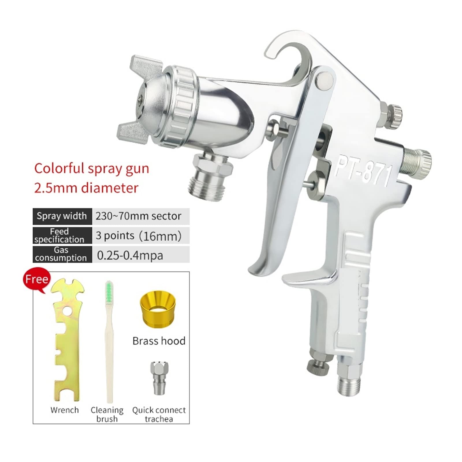 Pistola per idropulitrice, Pistola A Spruzzo 2.0 2.5 3.0 3.5 4.0mm Pistola A Spruzzo Ad Aria Professionale HVLP Spruzzatore Di Vernice Strumento Di Verniciatura For Mobili For Auto per il giardino, l'