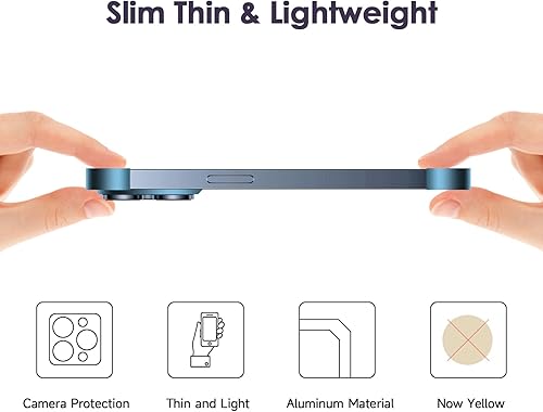 Miniatura 2 de Losin Funda compatible con iPhone 15 Pro Max con protector de lente de cámara, metal de aluminio, diseño sin marco, diseño sin bordes, delgada y