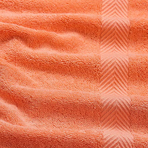 SEMAXE Towel Luxury Bath Towel Sets for Bathroom. Hotel & Spa Quality. 2 Large Bath Towels, 2 Hand Towels, 4 Washcloths. Premium Collection Bathroom Towels (Orange+Purple, 8 Towel Set) - Thumbnail 2