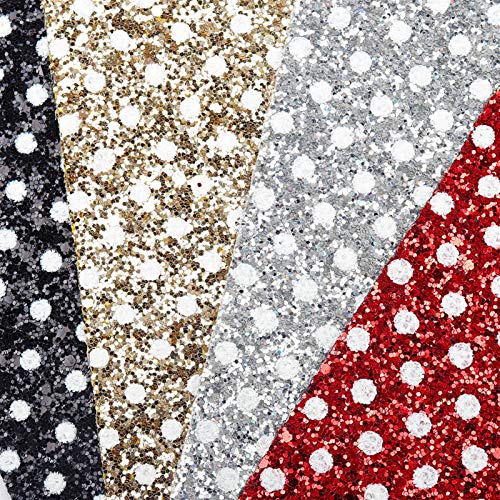 Accessoires benodigdheden Faux lederen stof glanzende pailletten met stippen glitter stof DIY lederen blad handgemaakte… - Image 5
