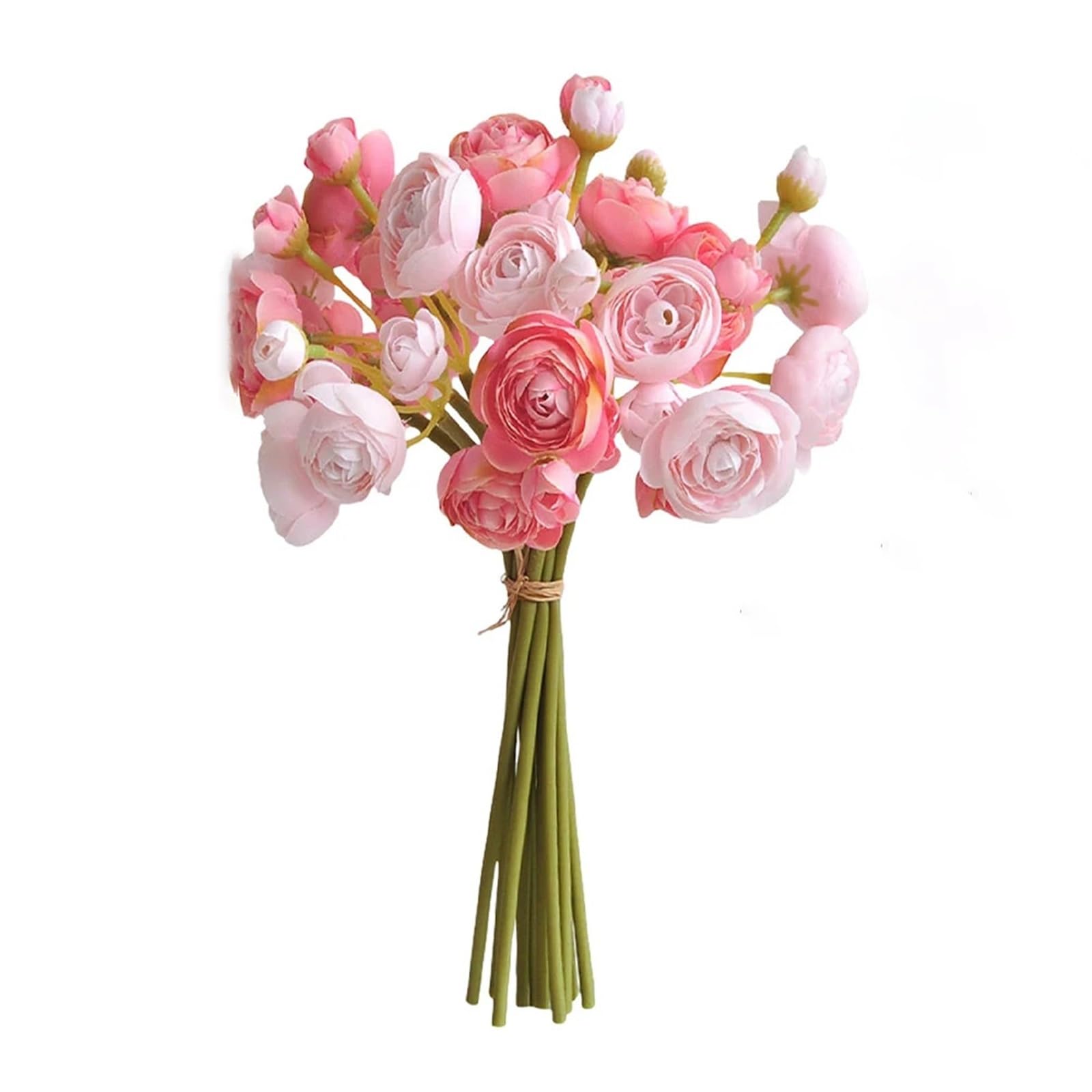 Dcrxz Artificial Flowers 12pcs Rose Pink Artificial Silk Ranunculus Flowers for Home Garden Wedding Party Festival Decorations DIY Flower Arrangements