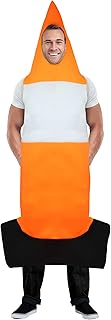 HENBRANDT Adult Traffic Cone Fancy Dress Costume Orange and White Traffic Road Cone Hen and Stag Do Parties Halloween Novelty Dress Up Outfit One Size Unisex Fancy Dress Costume for Men and Women