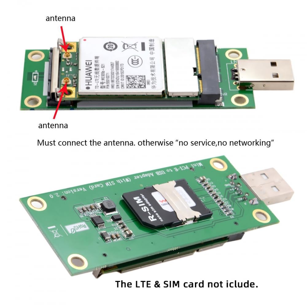 CY Adaptateur Mini PCI-E sans fil WWAN vers USB Carte avec emplacement pour carte SIM Module Outils de test pour module sans fil 3G/4G/5G LTE Carte modem