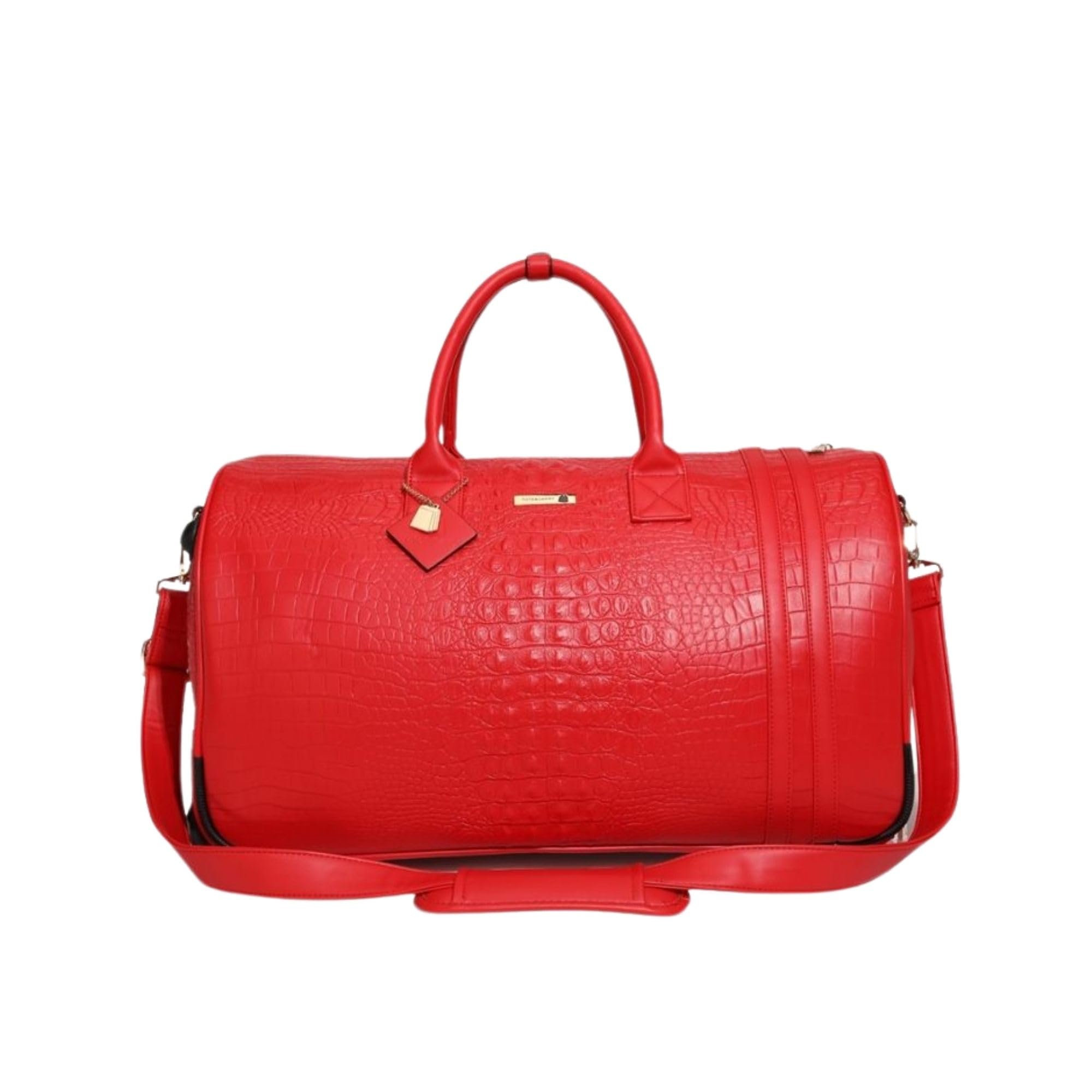 Tote&Carry Apollo 2 Large Rolling Duffle Bag Red Crocodile