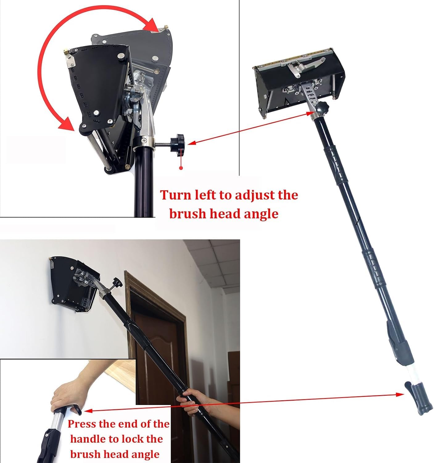 Strumento di finitura per cartongesso con manico estensibile regolabile per intonacare, raschiare e riparare pareti, perfetto per progetti fai da te e uso professionale