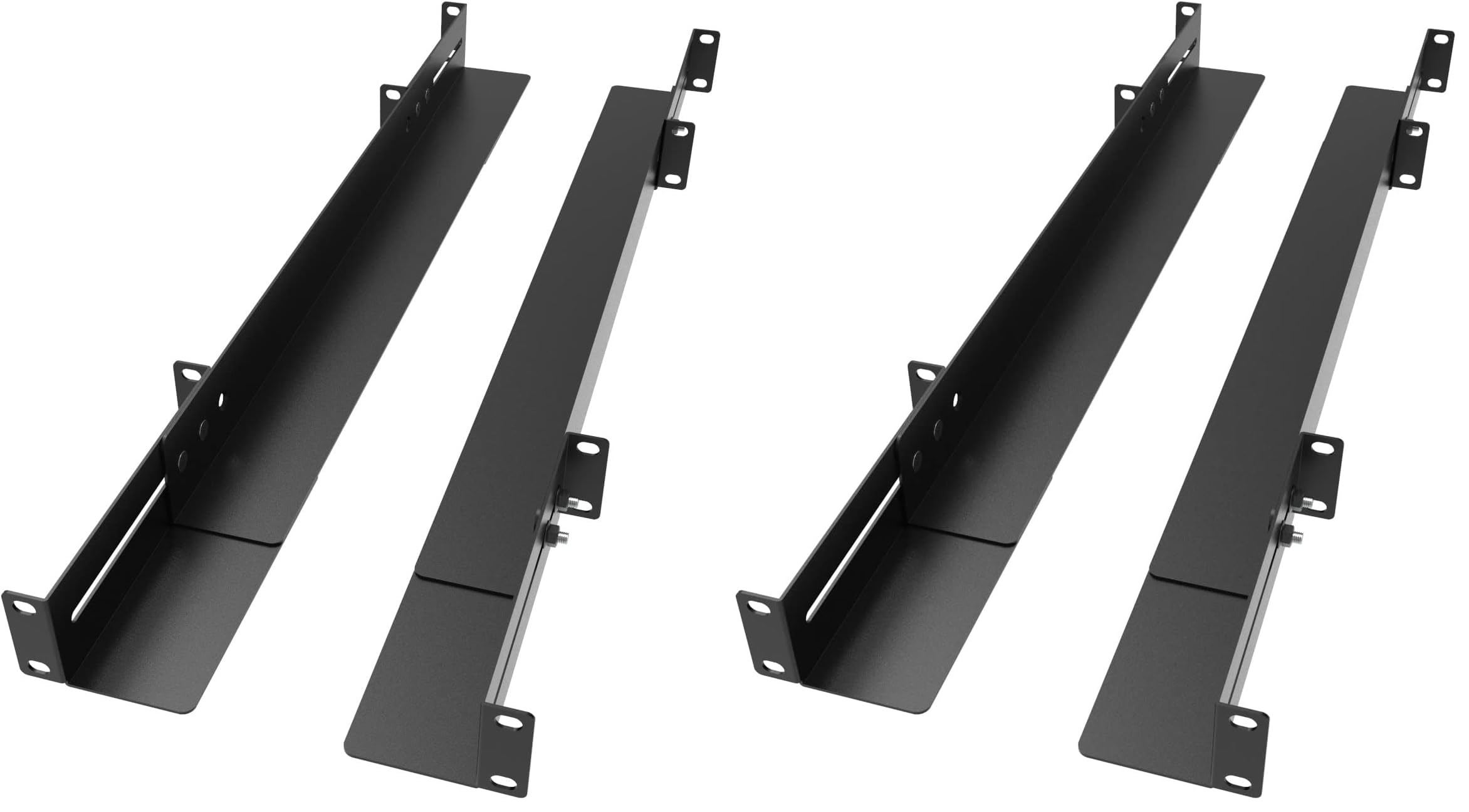 1U 19inch Server Rack Rails -15-24 inch Adjustable Depth for Universal 4-Post or 2-Post Rack Mount Rails for Network Equipment, Server, UPS Mounting Rail Kit (1URR15-24IN) (Pack of 2)