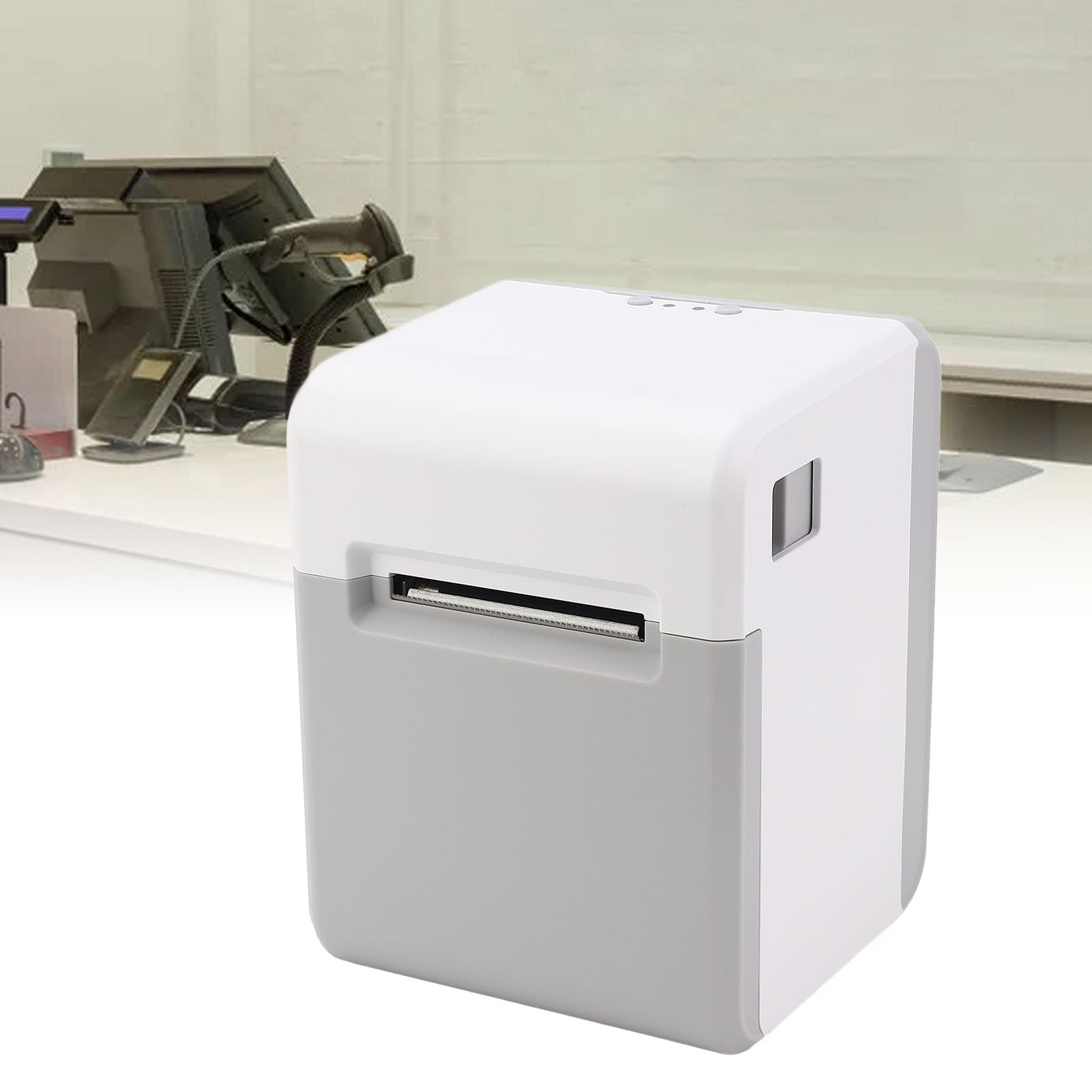 ViaGasaFamido Stampante Termica USB Stampante Termica per Etichette a Doppia connettività con velocità 100 Mm/s per la Stampa di Codici a Barre del Negozio di Abbigliamento del Ristorante (Spina