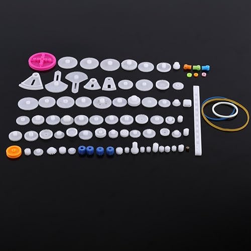 Hilitand Juego de engranajes de plástico, polea, correa, kit de gusano, conjunto de engranajes, robot de automóvil, juguete para piezas de bricolaje