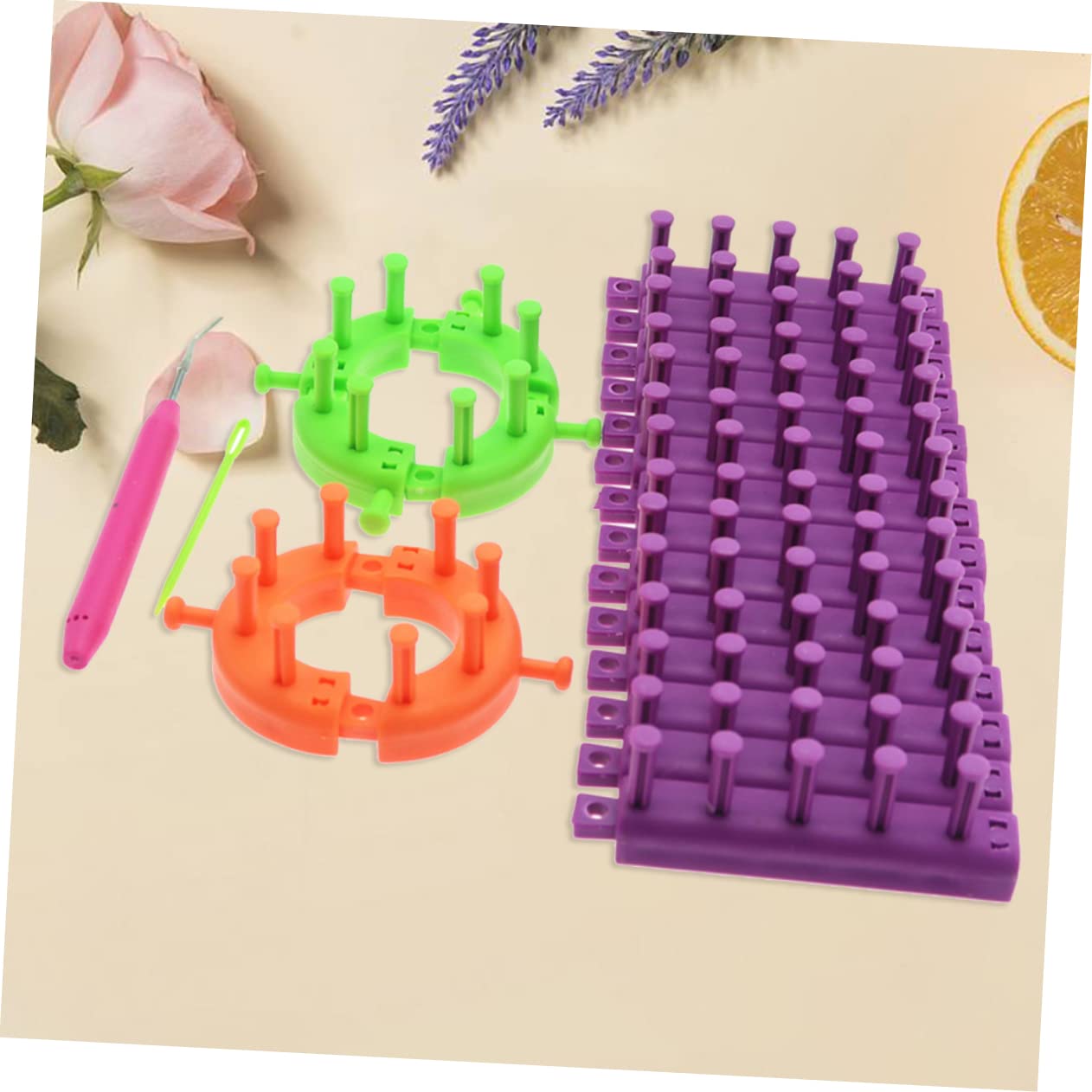 HOODANCOS Craft Loom Set Knitting Looms Hooks for DIY Projects Make Hats Shawls Blankets