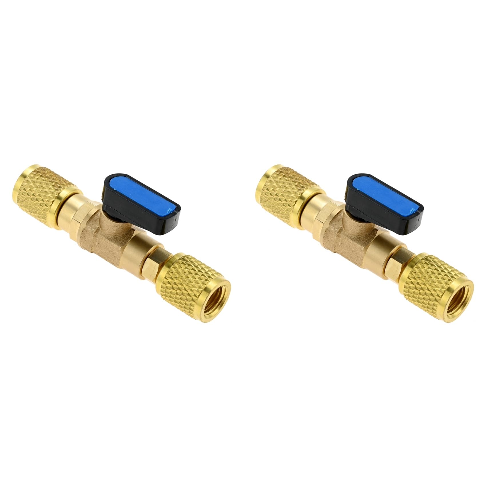 Jnchdghwa Women's As Shown 2Pcs 1/4Inch Sae Adapter 7/16Inch-20 Unf Brass Shut-Off Valve Air Conditioner Refrigerant Ball Valve
