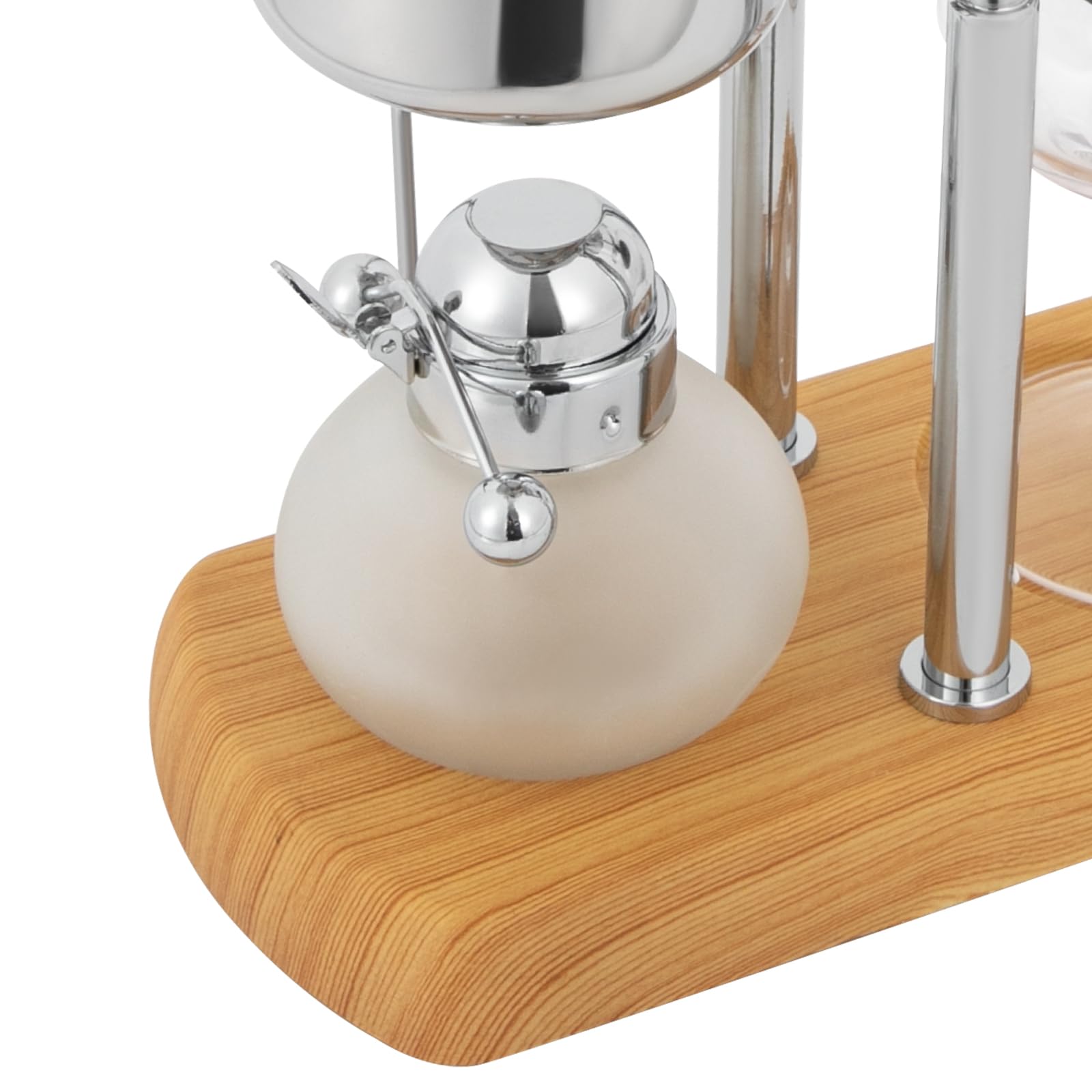 Siphon Kaffeemaschine, Siphon Balance Kaffeemaschine Set, belgische Kaffeekanne, Extraktionswerkzeuge für handgebrühten Kaffee, mit Kaffeelöffel und Messbecher, Silber