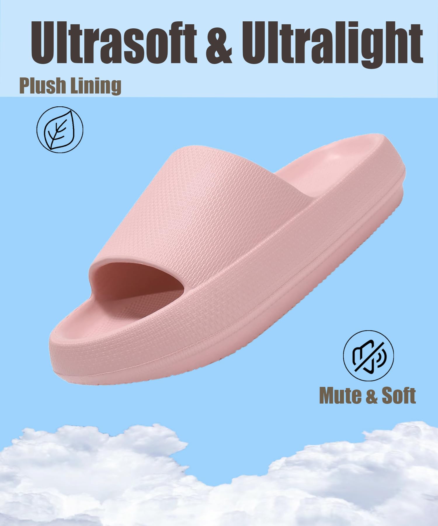 Misolin Ciabatte Donna Estive Nuvola Pantofole Uomo Doccia Sandali Comode Piscina Spiaggia Antisudore Slide Antiscivolo Scarpe da casa Interni ed Esterni