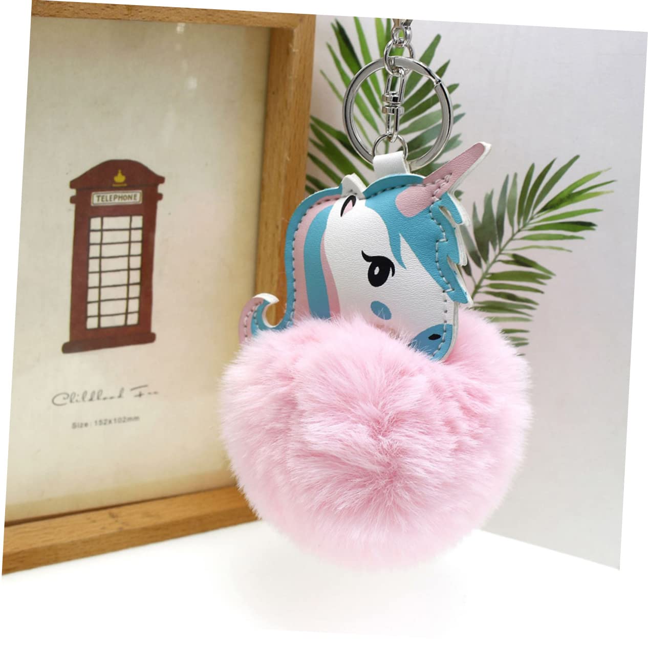 VALICLUD 6piezas Colgantes De Pelo Pom Pom Para Llaveros Decoración De Mochilas y Bolsos Perro y Unicornio