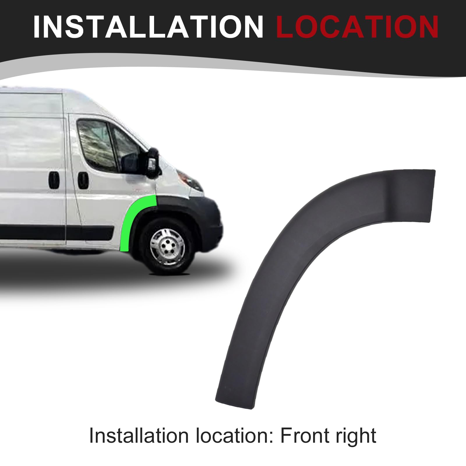 Fender Flare Molding Trim Right Front Door FIT 2019-2022 Dodge Ram ProMaster Fender Flare Molding Trim Right Front Door FIT 2019-2022 Dodge Ram ProMaster