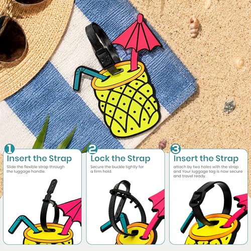 Image of Storite PVC Luggage /Bag /Travel ID Label Tags, Yellow, 2 Pk