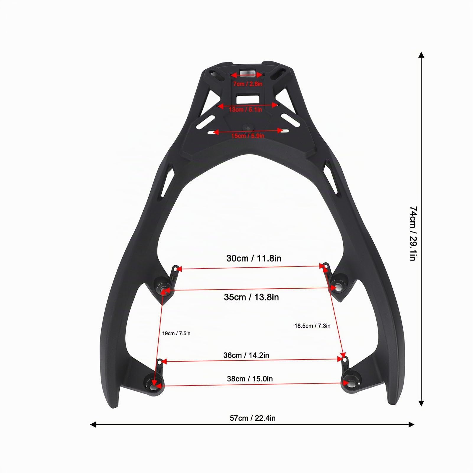 SIXRUN Rack de Almacenamiento de Equipaje Trasero, Soporte Estable de Aleación de Aluminio, Portador de Carga Trasero con Excelente Espacio Adicional, para Xmax 125 250 300 2017-2024