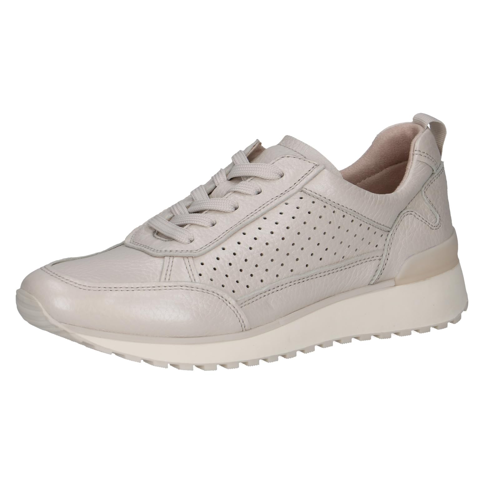Caprice Women's Beige Sneakers, 8 Uk, Pearl Trainers For