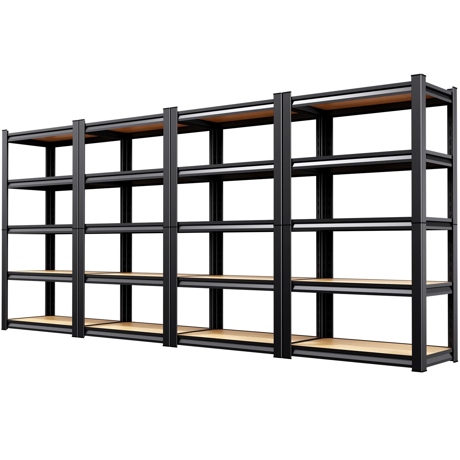4-Pack Garage Shelving for Home Storage &amp; Multi-Room Organization, 71" H x 28" W x 12" D 5-Tier Adjustable Metal Storage Rack for Tools, Household Essentials, Garage, Pantry &amp; Basement Storage