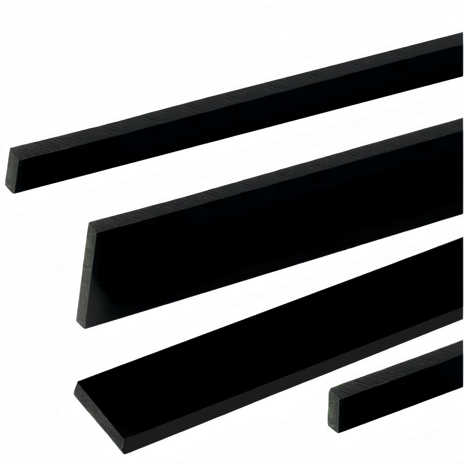 Barras planas de plástico ABS negro planchas rígidas 500x120mm paneles gruesos para modelismo