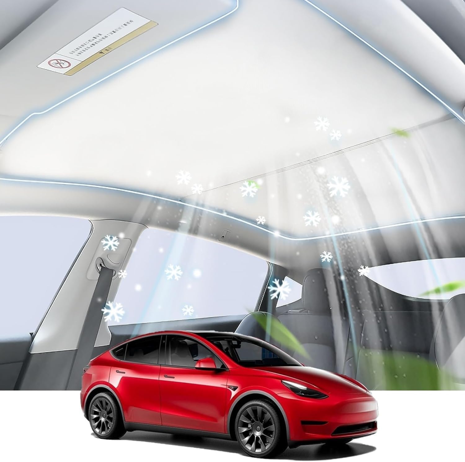 Model 3 Tetto Parasole Tendina parasole per tettuccio apribile compatibile con Tesla Model 3 2021 2022 2023 - Copertura parasole in vetro con isolamento termico UV, Visiera Tetto (White, Model 3)