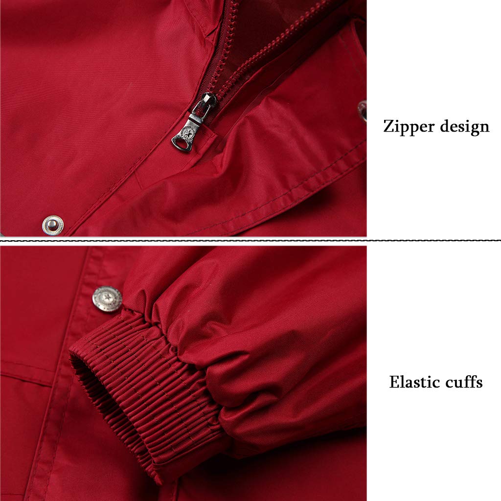 Poncho de Lluvia Shell, Impermeable con Capucha, Impermeable, Transpirable, Ligero, con Capucha y Cremallera Frontal para Senderismo, Viajes