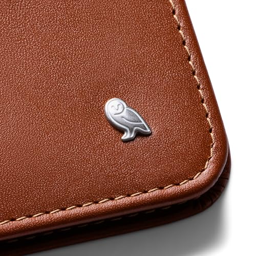 Image of Bellroy Hide & Seek Wallet (Slim Leather Bifold Design, RFID Protected, Holds 5-12 Cards, Coin Pouch, Flat Note Section, Hidden Pocket), Sienna, One Size, Minimalist