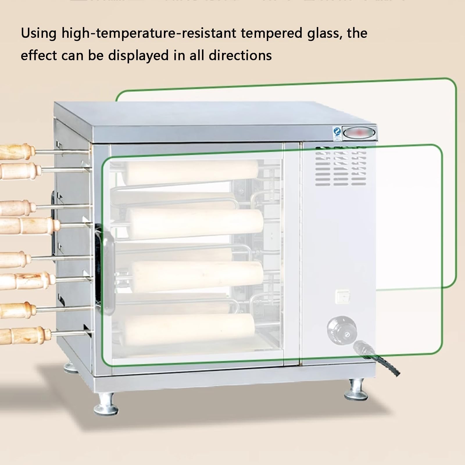 COYEUX Forno per Torta con Camino da 3300 W, Macchina elettrica per rulli per Dolci Pop, con rulli da 8 Pezzi, per Snack Bar da Cucina Domestica del Ristorante