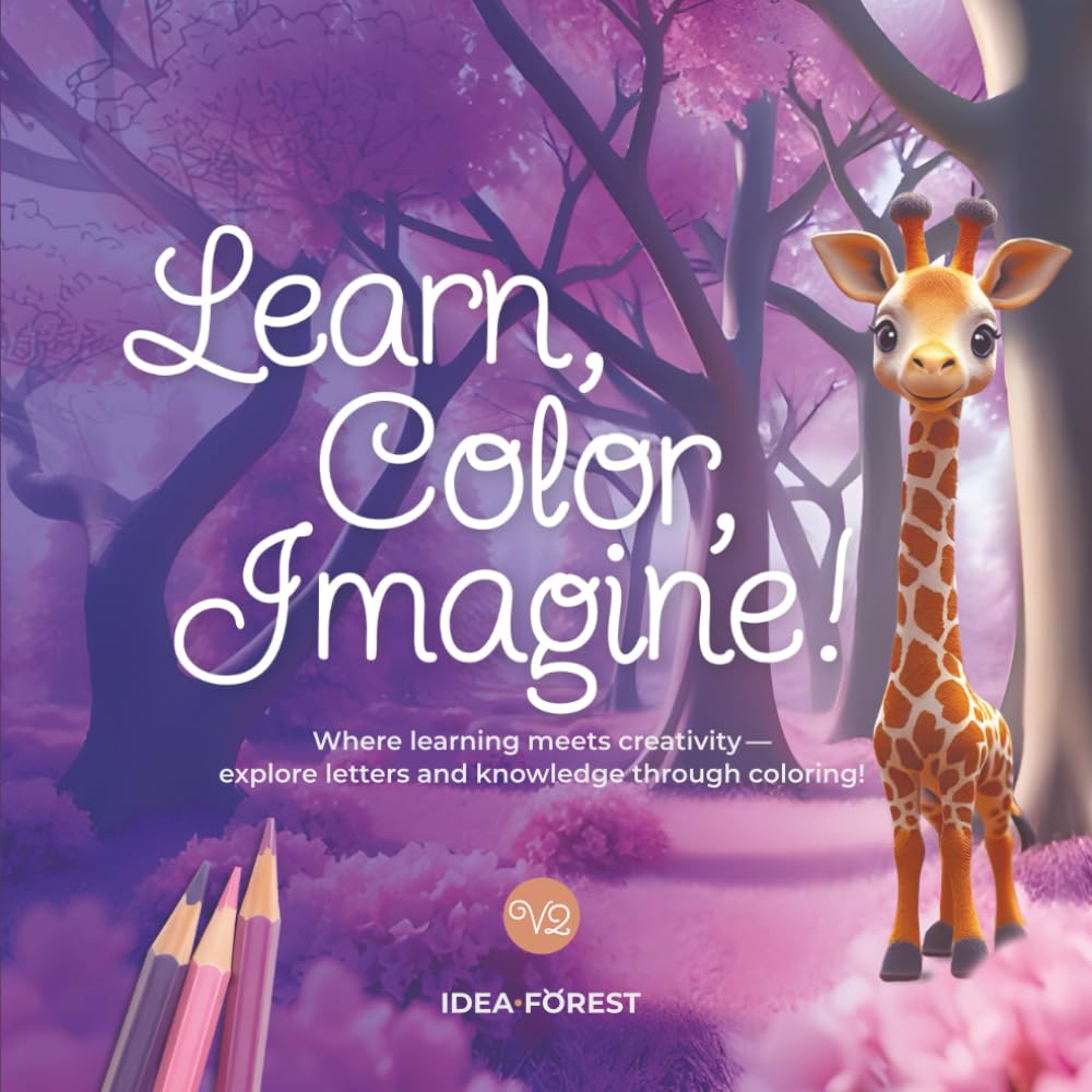 Learn, Color, Imagine! VOL2: A Fun-Filled Coloring Book with Letters and Fascinating Facts. (For kids 3 and older)