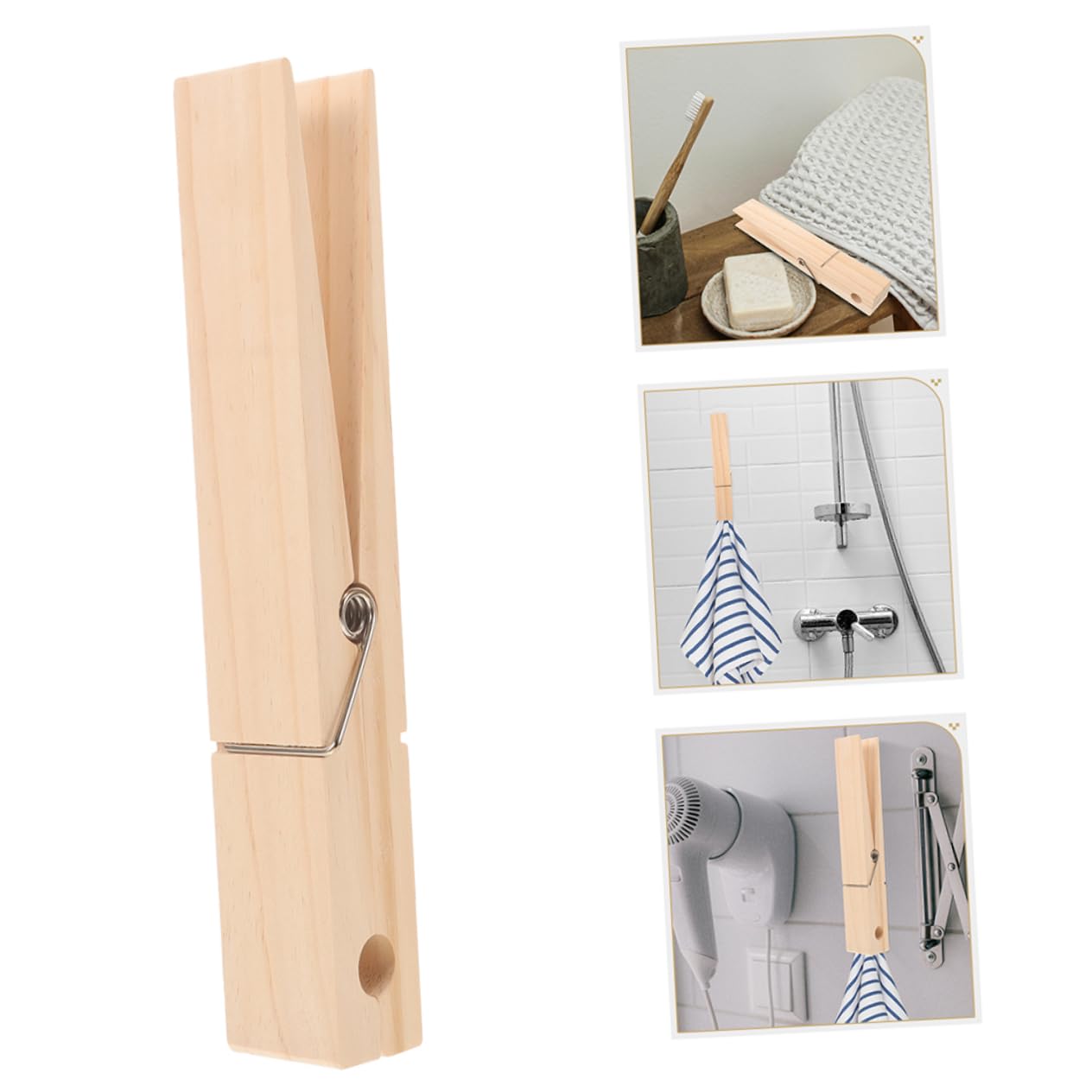 2pezzi Mollette Giganti in Legno per Asciugamani per Bagni e Lavanderie Mollette Rustiche per Decorazioni Fai da Te Utilizzabili Aperto per Appendere Guanti o Opere d Arte